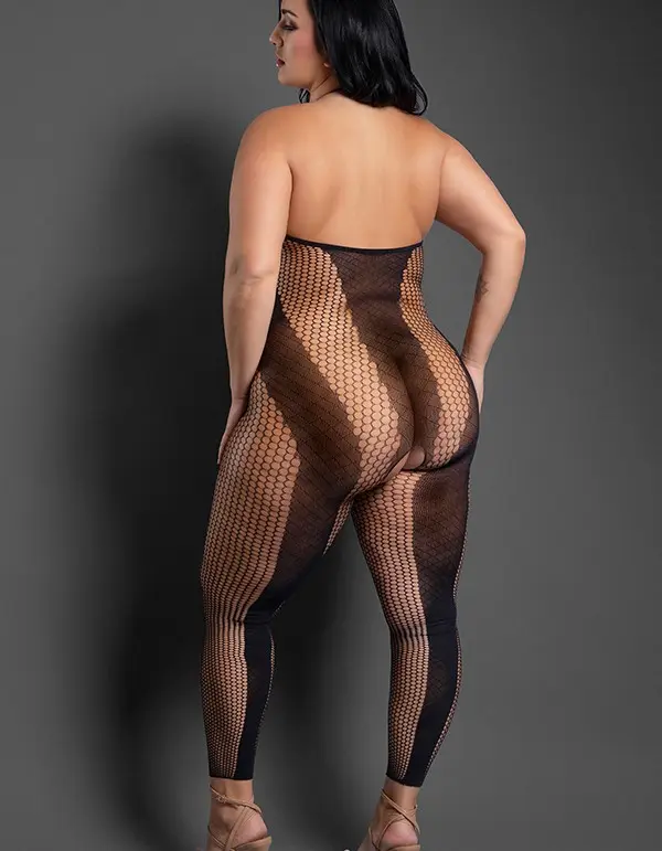 Make Your Move Footless Open Crotch Bodystocking - Queen - Black