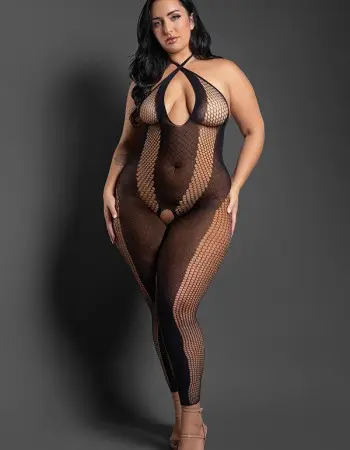 Make Your Move Footless Open Crotch Bodystocking - Queen - Black