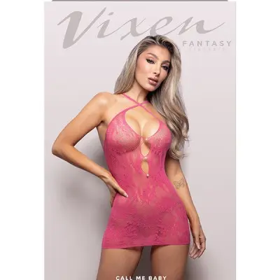 Call Me Baby Criss-Cross Halter Dress - Os - Hot Pink