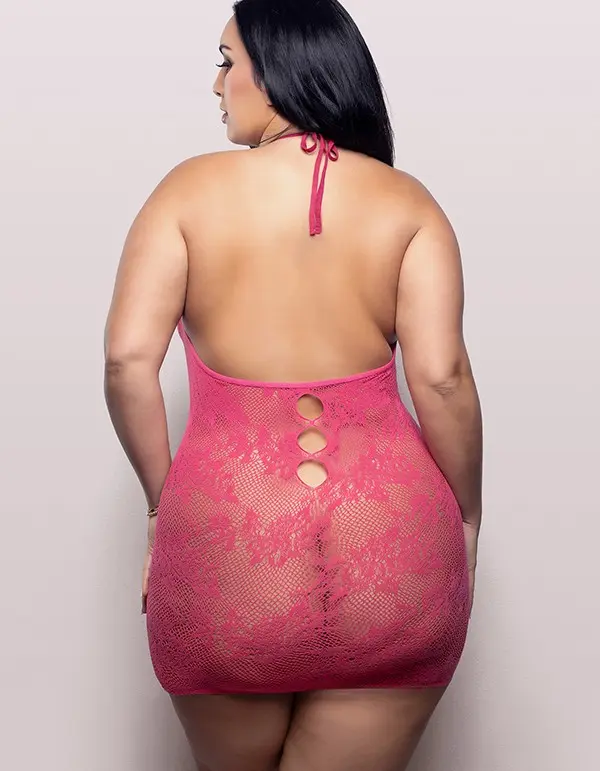 Call Me Baby Criss-Cross Halter Dress - Queen - Hot Pink