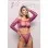 Your Desire Long Sleeve Top and Panty - OS - Magenta