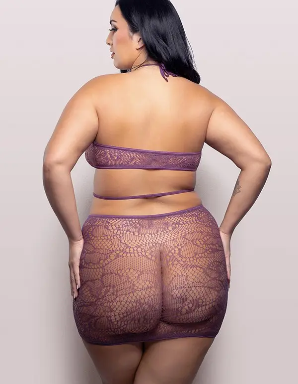 Focus on Me Cut-Out Halter Dress - Queen - Purple Wisteria