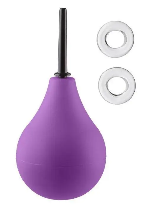 Cloud 9 Fresh and Deluxe Anal Soft Tip Enema Douche 7.6oz With Ez Squeeze Bulb and 2 C-Rings