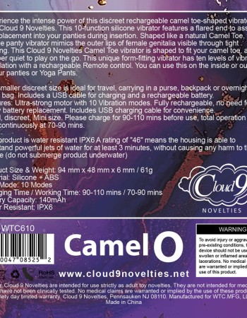 Cloud 9 Camel Toe Shaped Vibrator With Remote - Pink