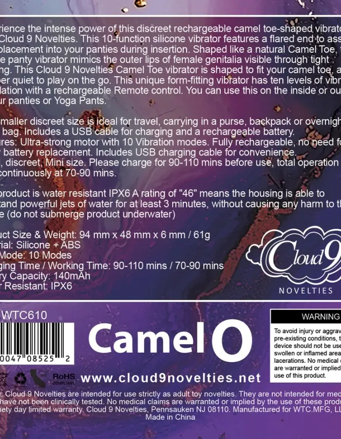 Cloud 9 Camel Toe Shaped Vibrator With Remote - Pink