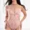 2pc Dramatic Strappy Garter Teddy Embroidered and Stockings - Os - Tickled Pink