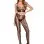 2 Pc Net and Lace Crop Top and Crotchless Tights - Os - Black