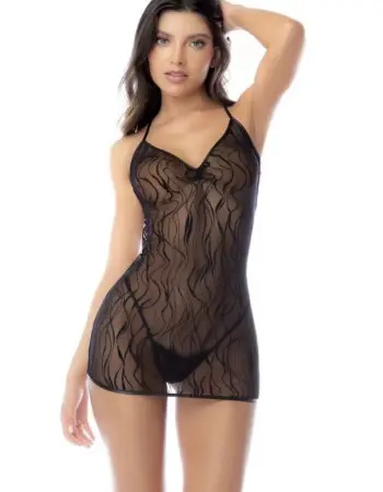 Babydoll and Matching Thong - Large/xl - Black