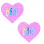 Brat Holographic Uv Light Pink I Heart U Glitter Nipple Cover Pasties