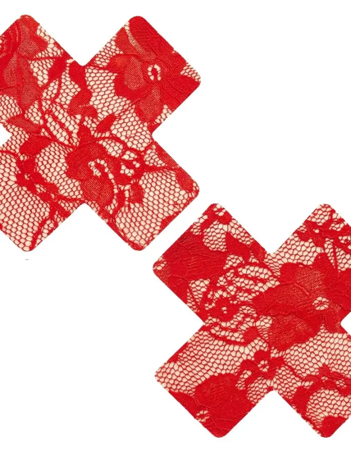 Red Lace X Nipple Cover Pasties