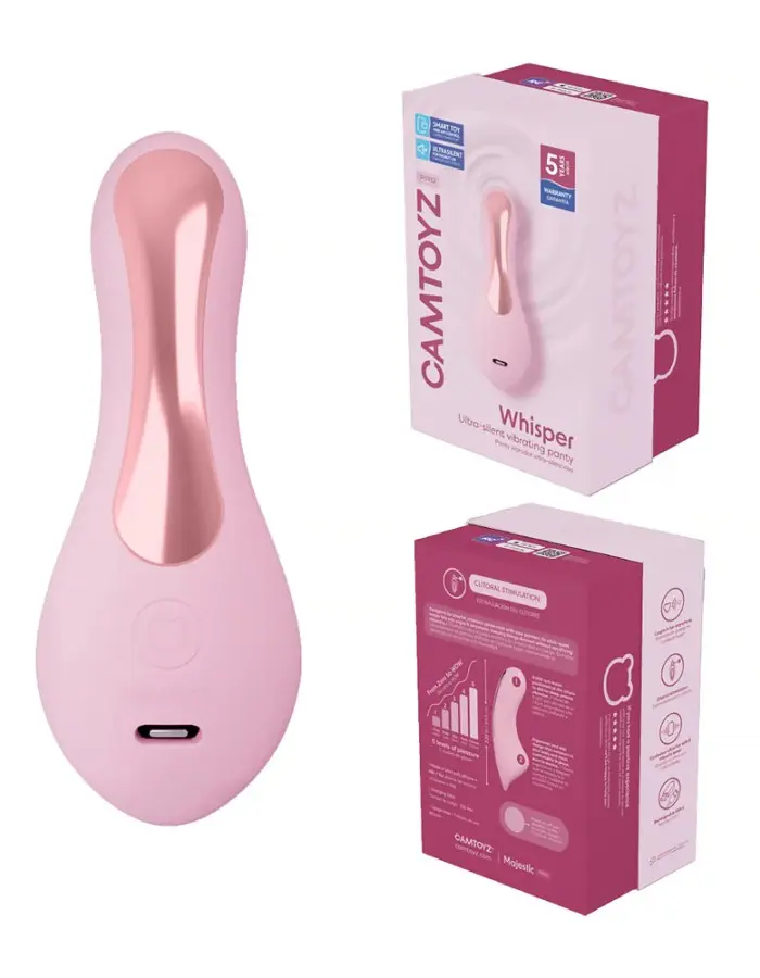 Whisper Camtoyz Ulta Silent Vibrating Panty with App - Pink