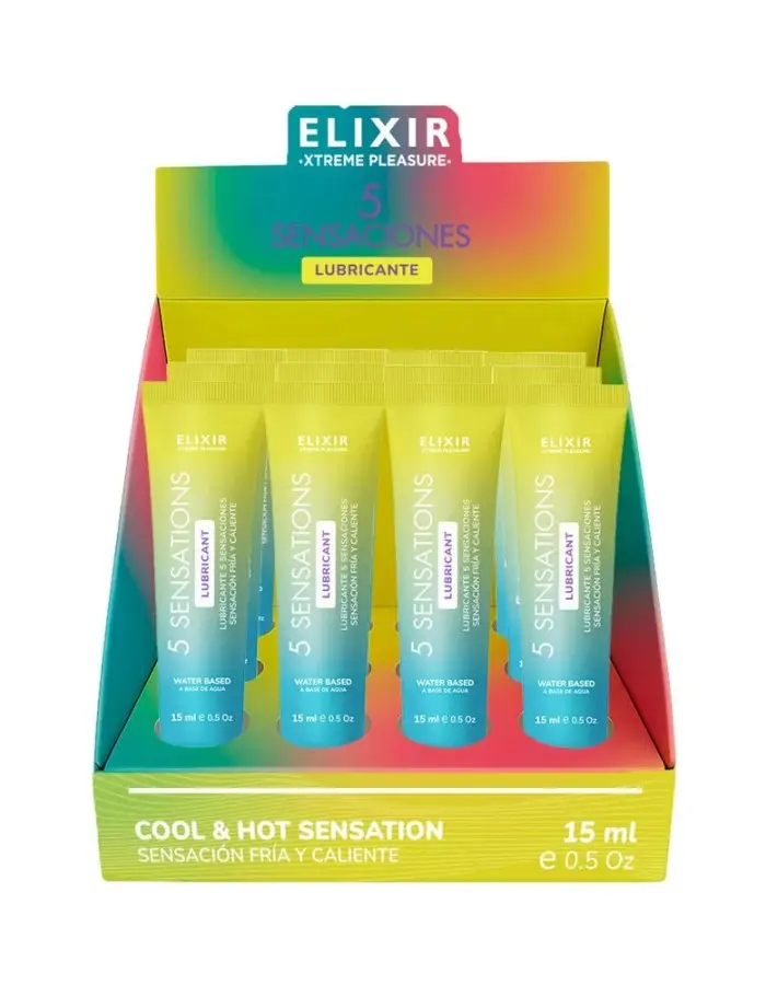 Elixir 5 Sensations Lubricant 15ml 0.5 Fl Oz - 12pc Display