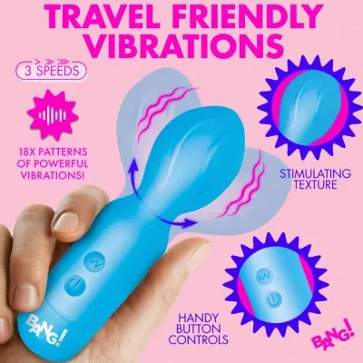 18x Vibrating Silicone Mini Wand - Blue