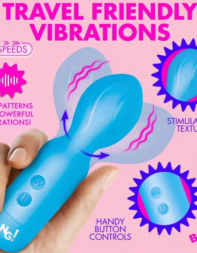 18x Vibrating Silicone Mini Wand - Blue