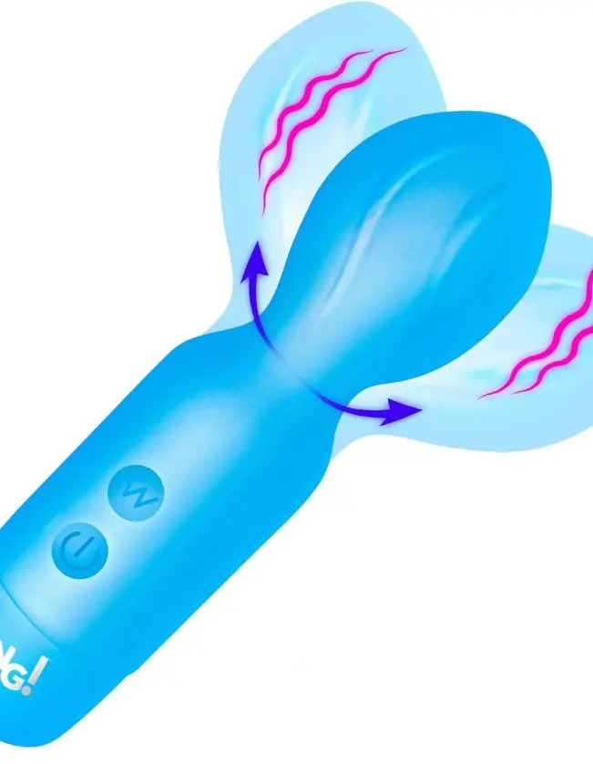 18x Vibrating Silicone Mini Wand - Blue