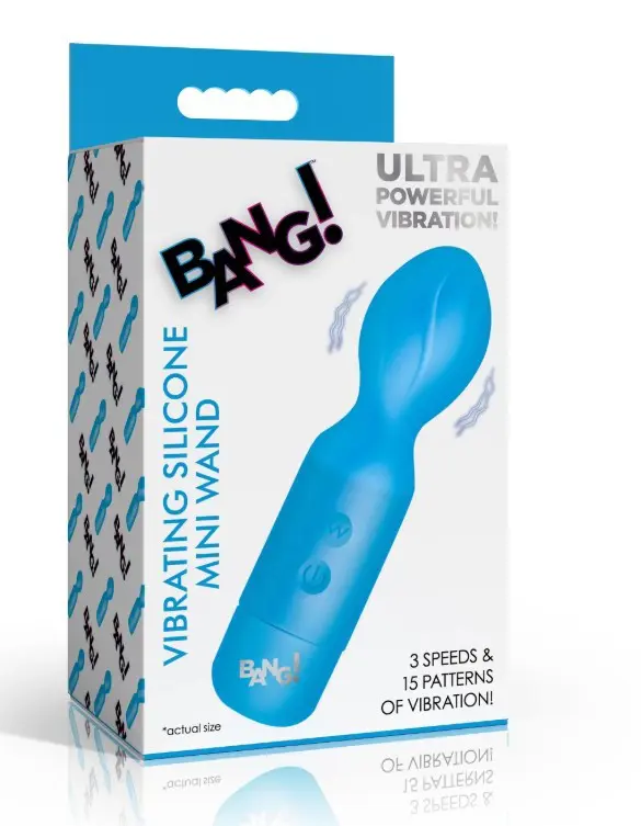 18x Vibrating Silicone Mini Wand - Blue