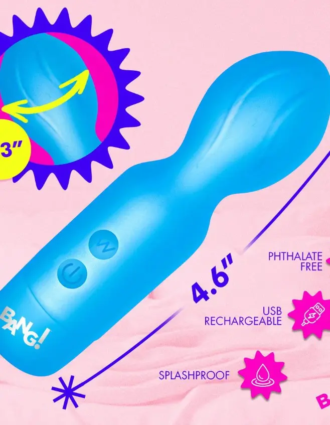 18x Vibrating Silicone Mini Wand - Blue