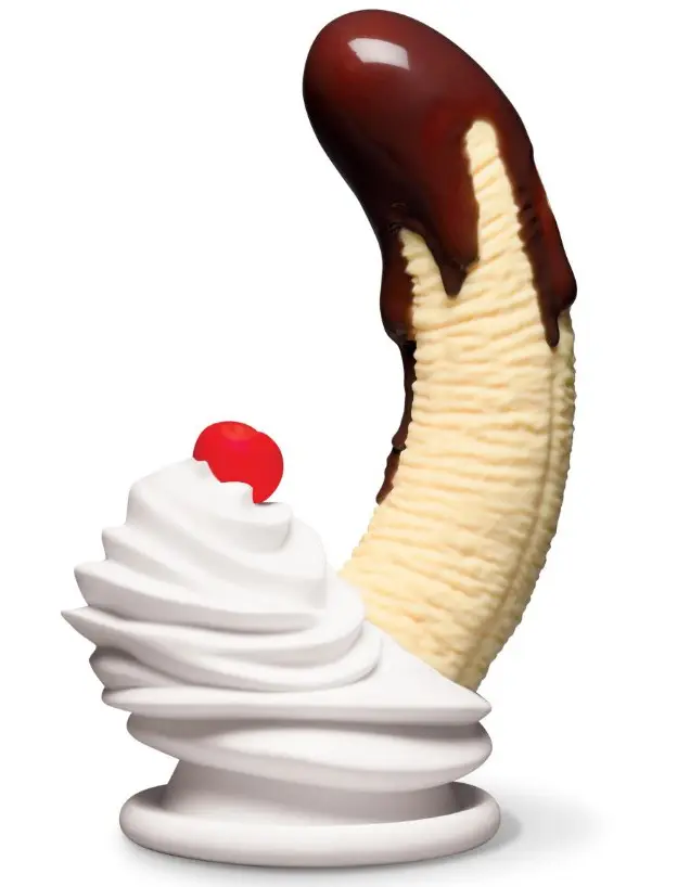 Chocolate Dipped Banana Split Premium Silicone Dildo