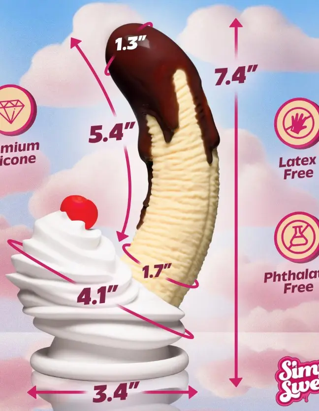 Chocolate Dipped Banana Split Premium Silicone Dildo