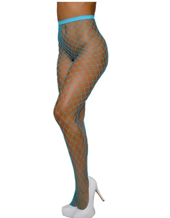 Pantyhose Fence Net - Os - Neon Blue