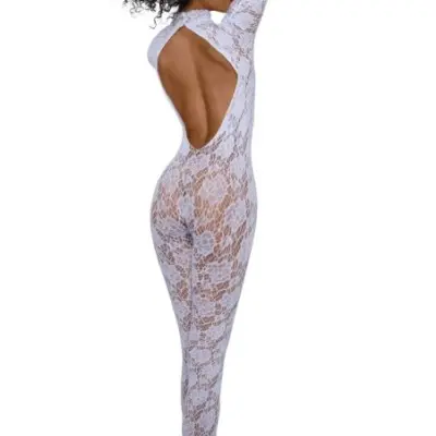 Gloved Bodystocking Dmnd - Os - White