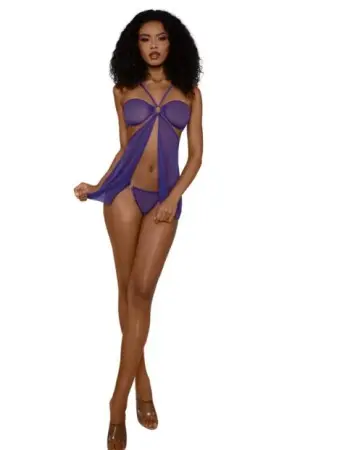 Babydoll Set With Panty - Os - Ultra Violet