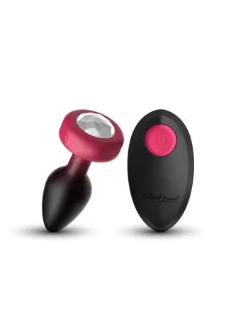 Eluxe Vibrating Clr Gem Rbyombre Plug Sm With Remote