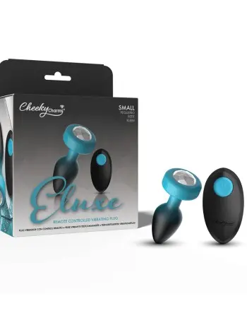 Eluxe Vibrating Clr Gem Bluombre Plug Sm With Remote