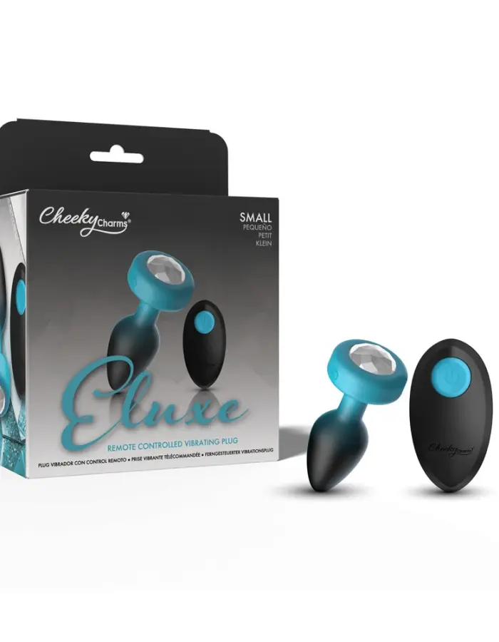 Eluxe Vibrating Clr Gem Bluombre Plug Sm With Remote