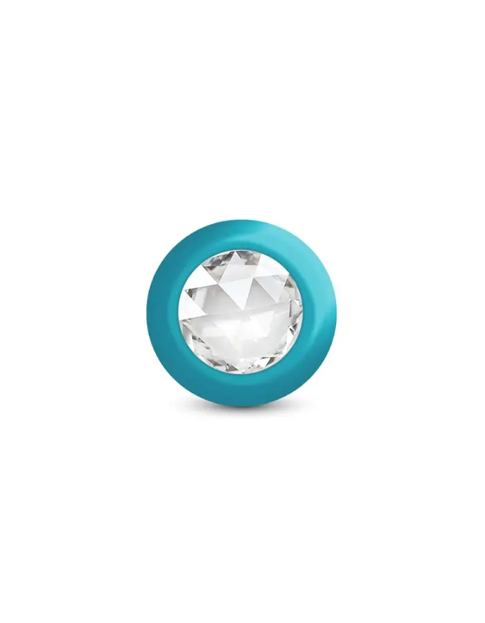 Eluxe Vibrating Clr Gem Bluombre Plug Sm With Remote