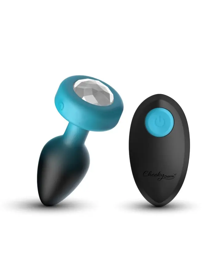 Eluxe Vibrating Clr Gem Bluombre Plug Sm With Remote