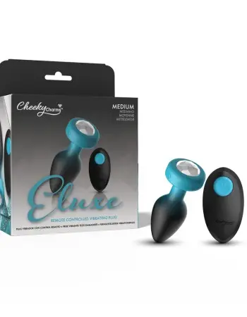 Eluxe Vibrating Clr Gem Bluombre Plug Md With Remote