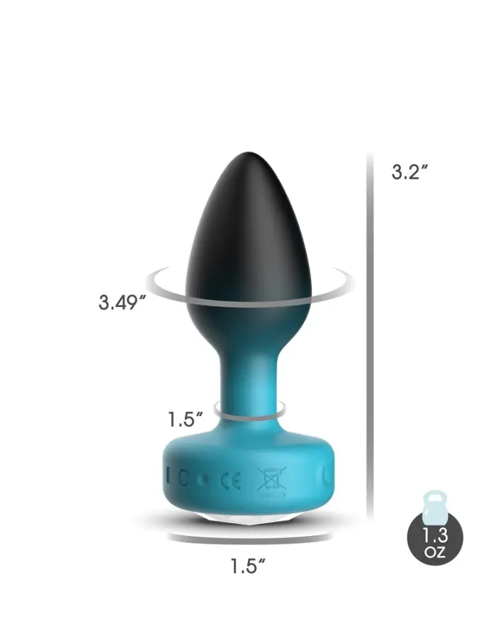 Eluxe Vibrating Clr Gem Bluombre Plug Md With Remote
