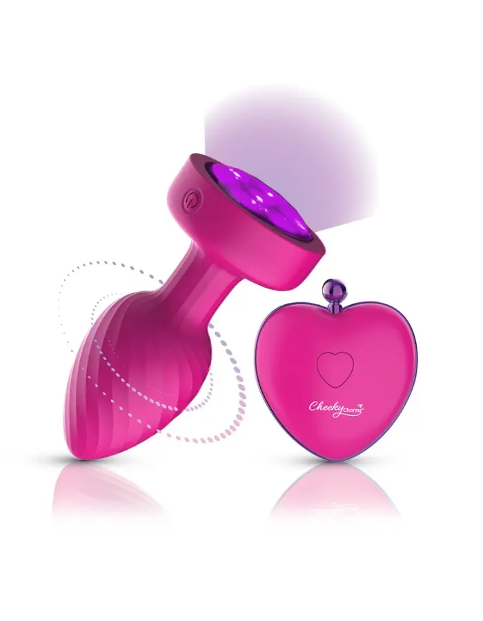 Twila Twirling Purple Gem Light Up Vibrating Plug With Pnk Heart Remote