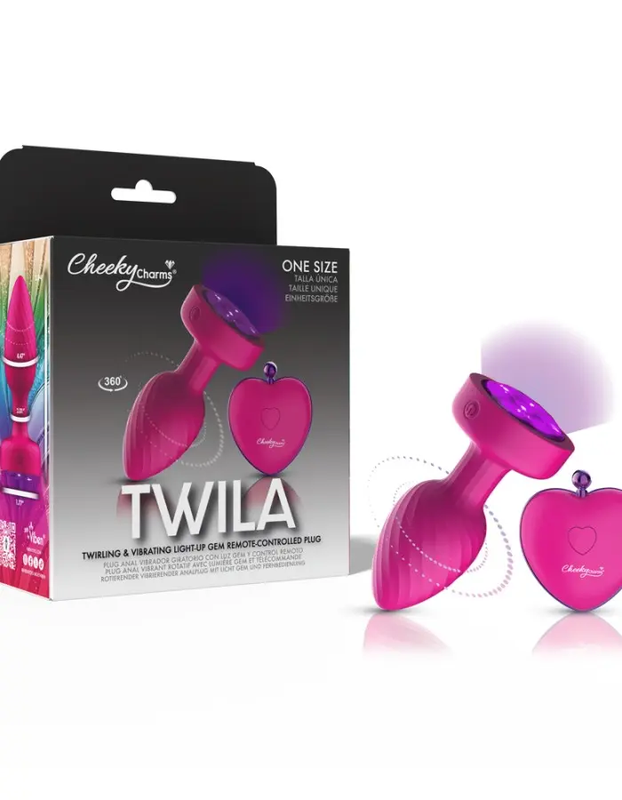 Twila Twirling Purple Gem Light Up Vibrating Plug With Pnk Heart Remote