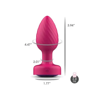 Twila Twirling Purple Gem Light Up Vibrating Plug With Pnk Heart Remote