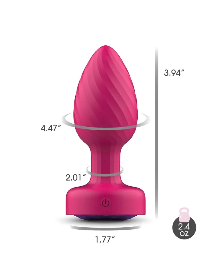 Twila Twirling Purple Gem Light Up Vibrating Plug With Pnk Heart Remote