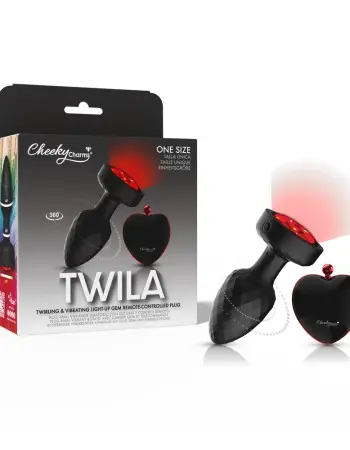 Twila Twirling Smoke Gem Light Up Vibrating Plug With Blk Heart Remote