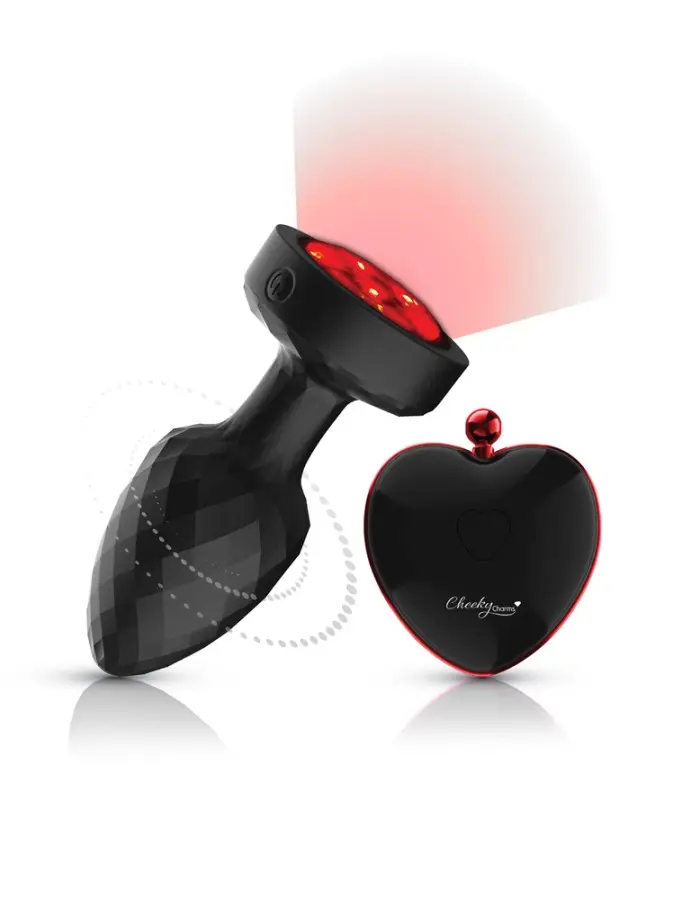 Twila Twirling Smoke Gem Light Up Vibrating Plug With Blk Heart Remote
