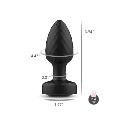 Twila Twirling Smoke Gem Light Up Vibrating Plug With Blk Heart Remote