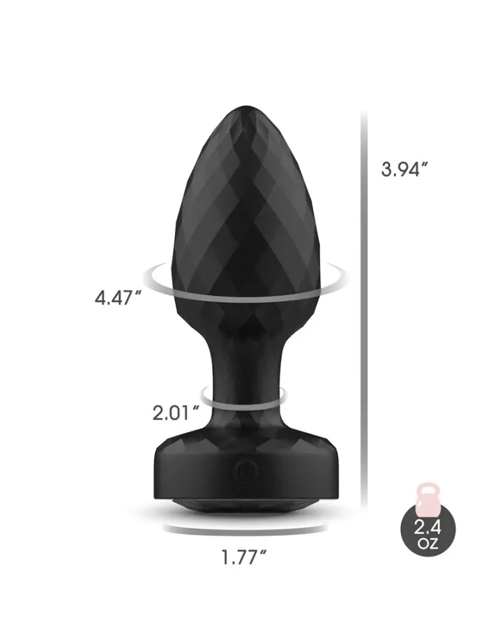 Twila Twirling Smoke Gem Light Up Vibrating Plug With Blk Heart Remote