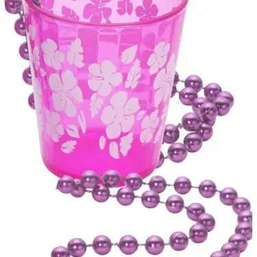 Shot Glass on Beads - Hot Pink