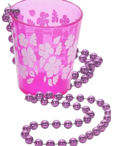 Shot Glass on Beads - Hot Pink