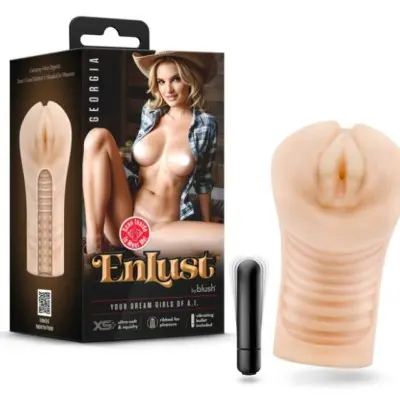 Enlust Georgia Male Masturbator With Bullet Vibrator - Beige