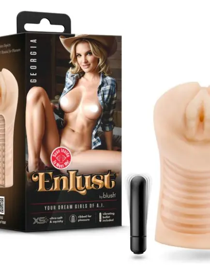 Enlust Georgia Male Masturbator With Bullet Vibrator - Beige