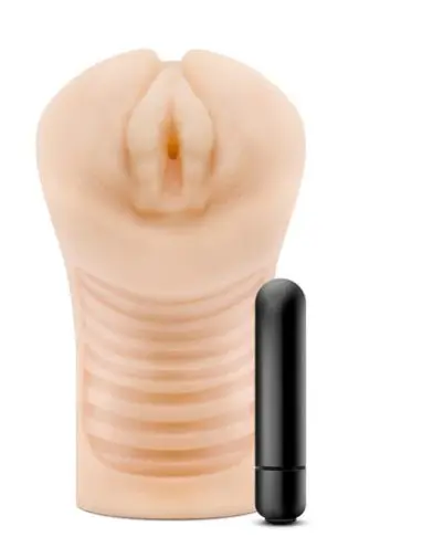 Enlust Georgia Male Masturbator With Bullet Vibrator - Beige