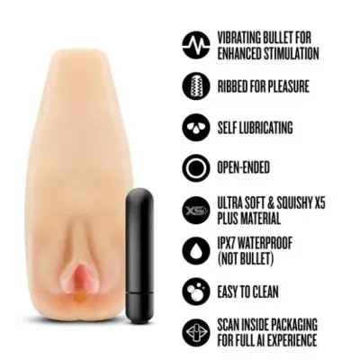 Enlust Sabrina Male Masturbator With Bullet Vibrator - Beige