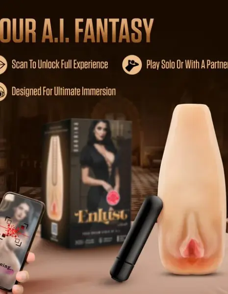 Enlust Sabrina Male Masturbator With Bullet Vibrator - Beige