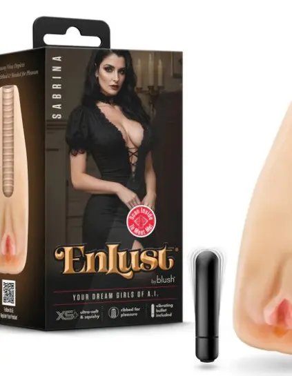 Enlust Sabrina Male Masturbator With Bullet Vibrator - Beige