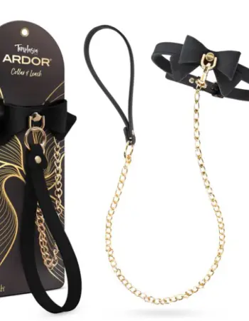 Temptasia Ardor - Collar and Leash - Black With Bow